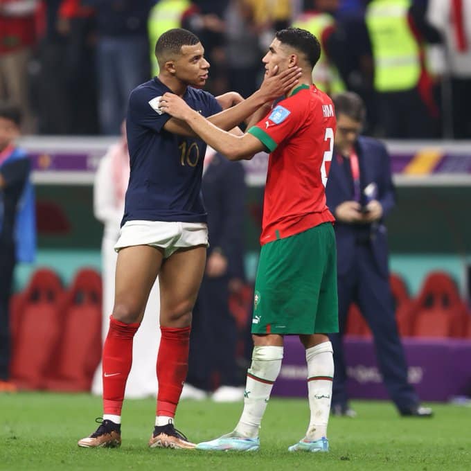 Mbappe tells Hakimi: 'You made history' at the World Cup