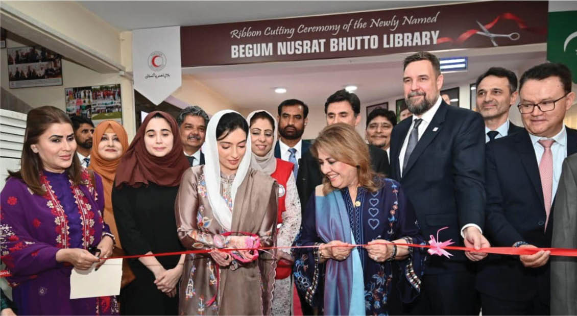 Aseefa inaugurates Begum Nusrat Bhutto Library at PRCS Headquarters