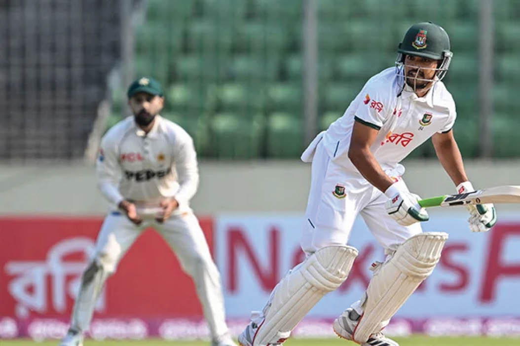 Shanto, Mominul extend hosts’ lead on rain-hit day