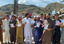 Medicine store owners in Landi Kotal protest against taxes in electricity bills