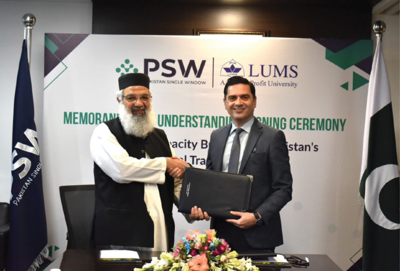 PSW and LUMS sign MoU to strengthen capacity building, research in trade facilitation