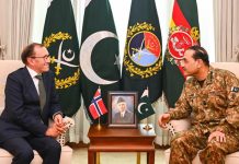 Norwegian FM Eide meets CDF Munir